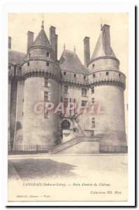 langeais Postcard Old door of the castle & # 39entree