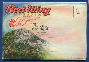 Red Wing Minnesota mn high school Leeve Park Mt La Grange postcard folder