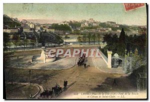 Old Postcard Lyon Place de la Tete Gold Bridge Loop and St. Clair Coteau