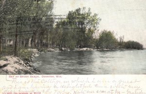 Vintage Postcard 1906 Bay at Stony Beach Waterfront Oshkosh Wisconsin Nature