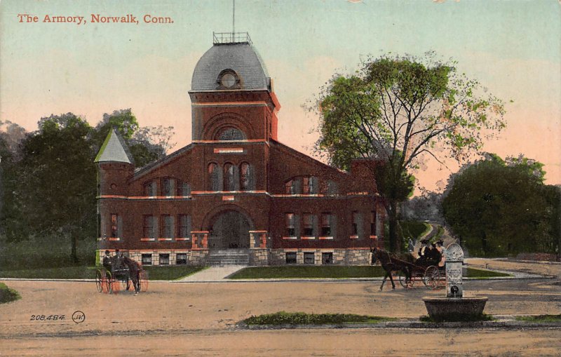 The Armory, Norwalk, Connecticut, Early Postcard, Unused