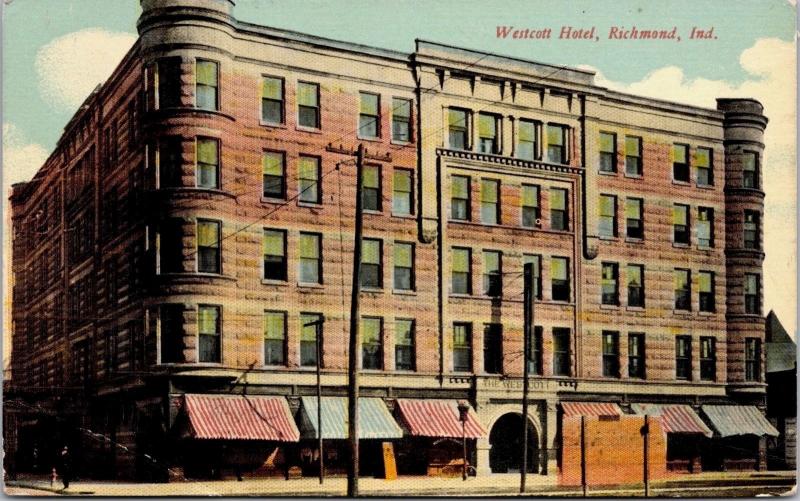 Westcott Hotel Richmond Indiana IN Ind Postcard E16 As Is