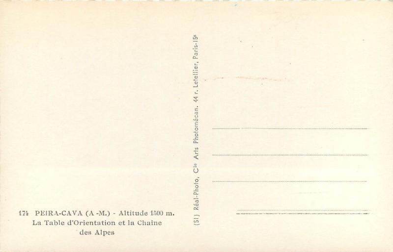 Semi-modern postcard France PEIRA-CAVA La Table d`Orientation