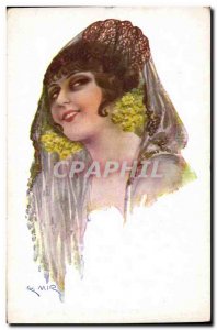 Old Postcard Fantasy Illustrator Woman Mir