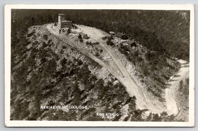 Aerial View Of Mt Coolidge SD RPPC South Dakota Rise Studio Photo Postcard D41