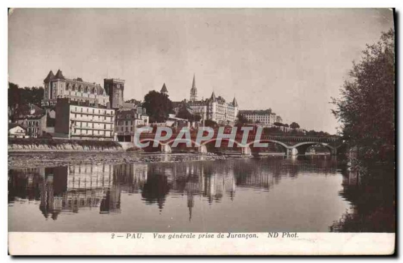 Old Postcard Pau General view taken of Jurancon