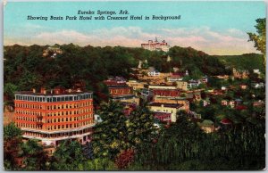 Eureka Springs Arkansas AR Showing Basin Park Hotel Crescent Hotel Postcard