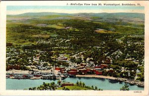 Postcard AERIAL VIEW SCENE Brattleboro Vermont VT AO9798