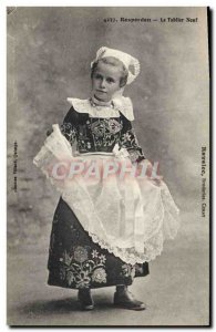 Old Postcard Folklore Rospoden Neuf apron