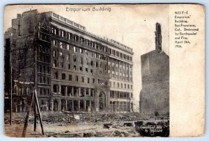 SAN FRANCISCO EARTHQUAKE 1906 EMPORIUM BUILDING*COPYRIGHT HODSON*POSTCARD 