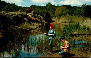 Fishing Boys Fishing The Stream