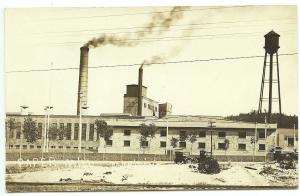 Munsing MI Paper Mill Factory Old Cars RPPC Real Photo Postcard