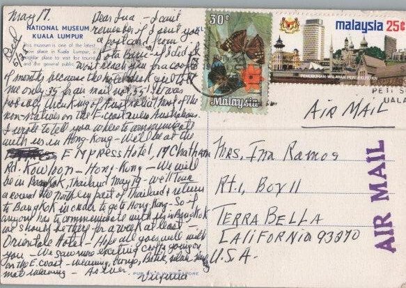 National Museum Old Cars Kuala Lumpur Continental Postcard 1960s