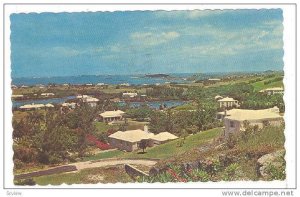 View of the Great Sound from hill in Southampton Parish, Bermuda, PU-1985