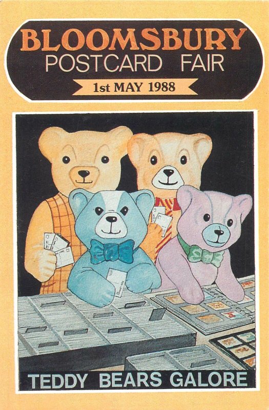 Postcard Bloomsbury postcard fair 1988 teddy bears Galore