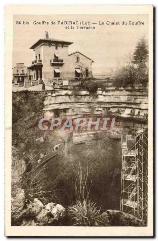 Old Postcard Wells Chasm Padirac Chalet and terrace