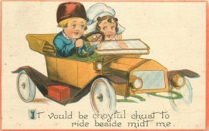 1913 Dutch Children Automobile Comic Humor artist impression Postcard 21-11601