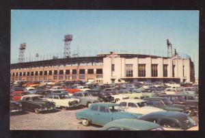 INDIANAPOLIS INDIANA VICTORY FIELD INDIANS BASEBALL STADIUM OLD CARS POSTCARD