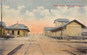 Newcomerstown Ohio Penna Depot Train Station Vintage Postcard AA60033