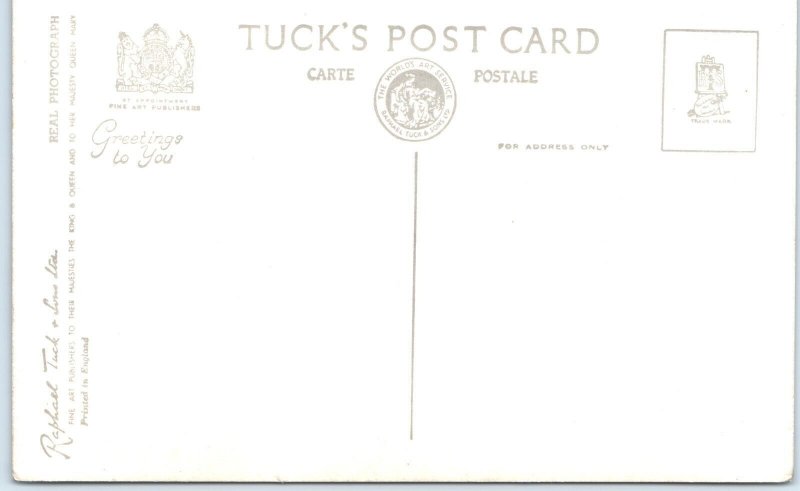 1951 London, UK RPPC Festival of Britain King Queen Dedication Service Tuck A336