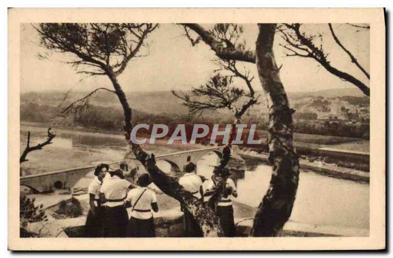 Old Postcard Scout Jamboree Scouting Girl Scouts excursion Bridge D & # 39Avi...