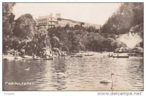 RP; Chapultepec Castle, River, Swans, Fountain, 00-10s