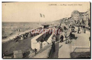 Old Postcard Cabourg Beach The view from the dike