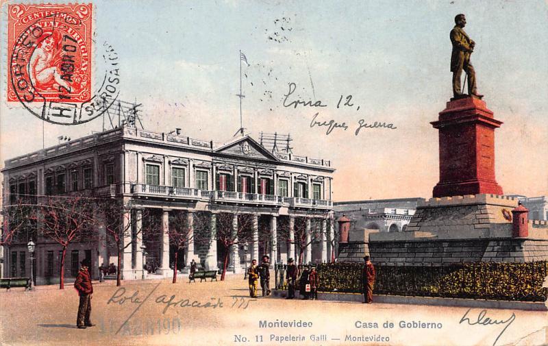 Casa De Gobierno, Montevideo, Uruguay, Early Postcard, Used in 1907
