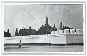 c1930's Temple Of The Emerald Buddha Bangkok Thailand  RPPC Photo Postcard