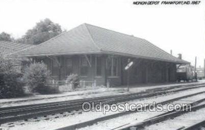 Monon Depot, Franksville, IN, USA Kodak Real Photo Paper Train Railroad Stati...