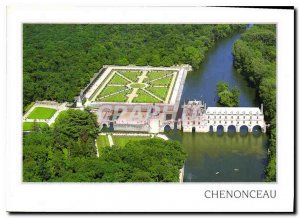 Postcard Modern Chenonceau Le Chateau View aeriennee