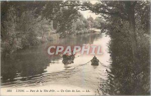 'Old Postcard Lyon Park Tete d''Or A Corner of the Lake'