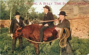 Agriculture Farm Cow Hammon Bully Time Minneapolis 1911 Postcard 20-8906