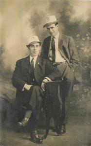 C-1910 Roseburg Oregon Men Strawberry Festival Hats RPPC real photo 9796