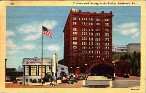Postcard TRAIN STATION SCENE Pittsburgh Pennsylvania PA AL7199