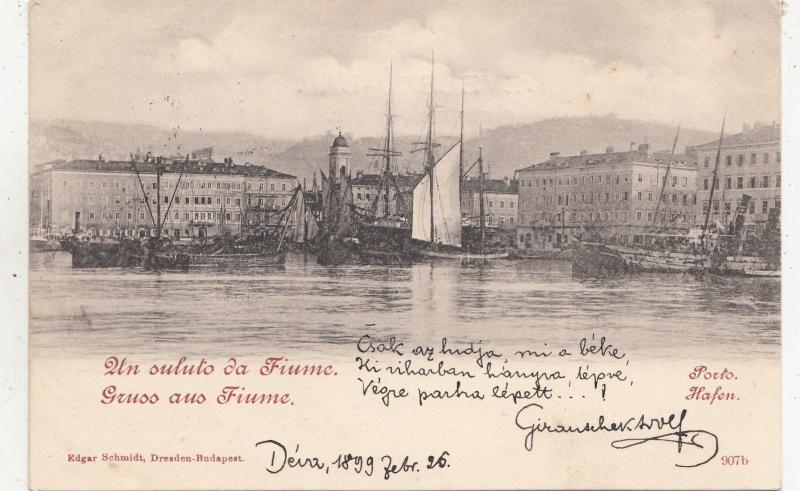 B82646 fiume rijeka croatia ship port  front/back scan