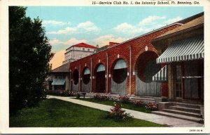 Vtg Fort Benning Georgia GA Service Club No. 1 Infantry School 1930 Postcard