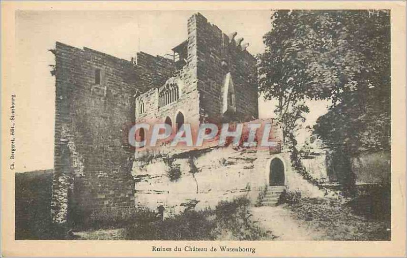 Old Postcard Ruins of Castle Wasenbourg