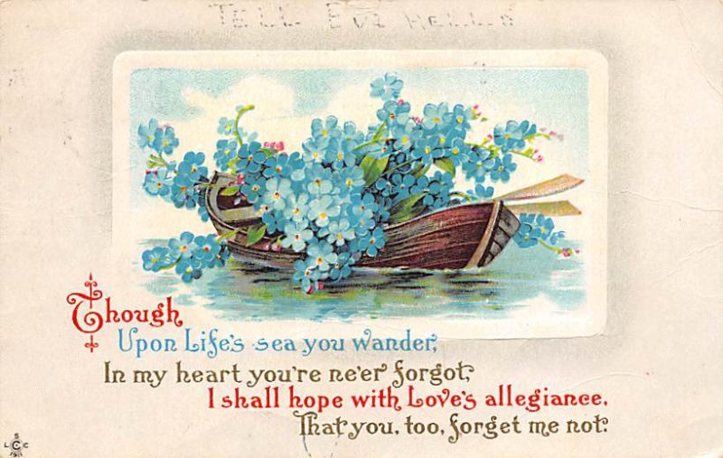 Forget me not Boat with Flowers 1913 