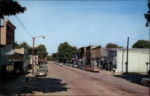 White Cloud Michigan MI Classic 1960s Cars Street Scene Vintage Postcard