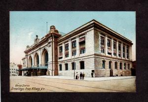 NY Union Station Railroad Train Depot Albany New York Postcard UDB