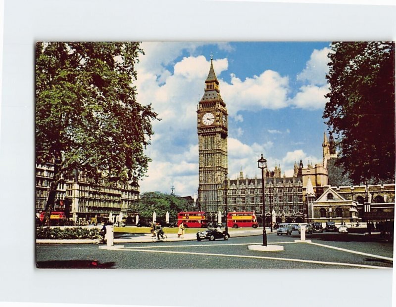 Postcard Big Ben and Parliament Square, London, England