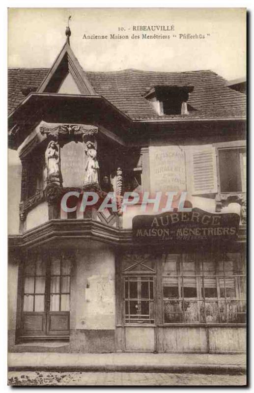 Old Postcard Ribeauville Old House Inn Menetriers Pfifferhus