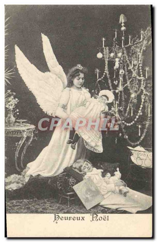 Old Postcard Fun Children Christmas Angel Doll