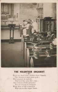 THE VOLUNTEER ORGANIST-4 POSTCARD SERIES-POEMS~1905 POST TO PATCHWAY Nr BRISTOL