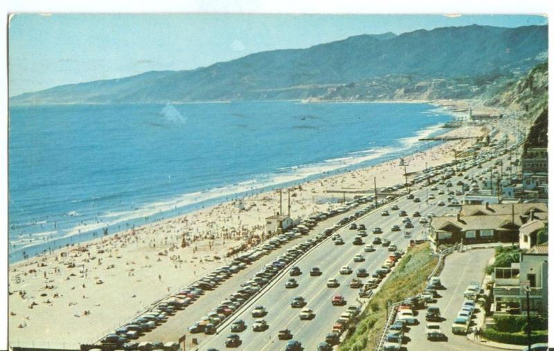 Looking north along the coast highway, Santa Monica Postcard