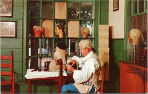 Colonial Williamsburg Virginia postcard: Perukemaker's Shop - wig maker