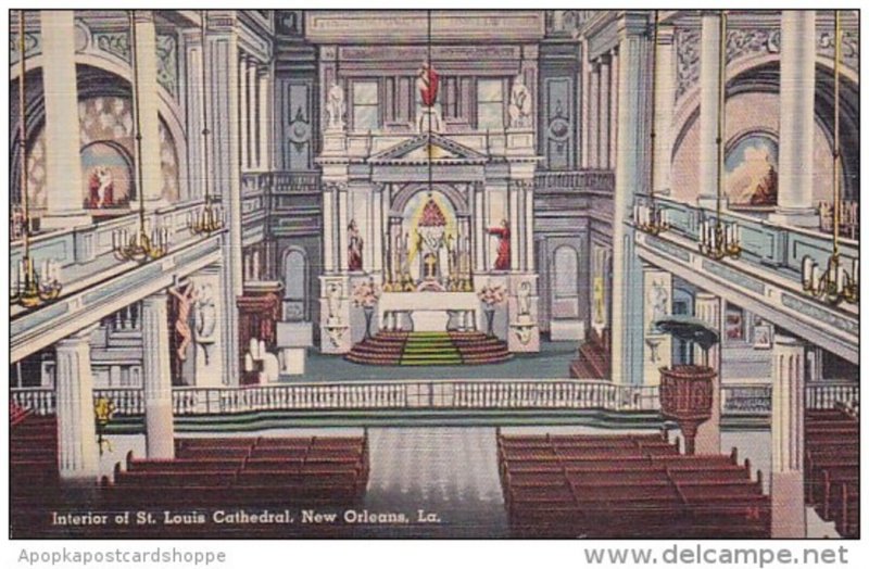 Louisianas New Orleans Interior Of Saint Louis Cathedral 1948