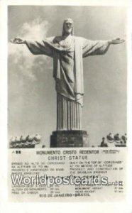 Real Photo Monumento Cristo Redentor Rio De Janeiro Brazil 1958 