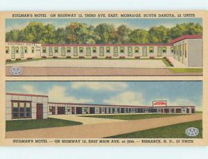 Unused Linen KUHLMAN'S MOTEL Mobridge South Dakota SD M5698-12